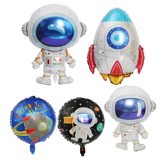 3D  Astronaut Rocket Space Foil Balloons Children's Birthday Sci-Fi Theme Party Arrangement Spaceman Baloons