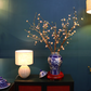 86CM Tall Artificial Flower Arrangement Gold Plum Blossom In Blue & White Pattern Jar(ARBU2)
