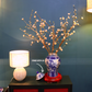 86CM Tall Artificial Flower Arrangement Gold Plum Blossom In Blue & White Pattern Jar(ARBU2)