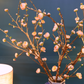 86CM Tall Artificial Flower Arrangement Gold Plum Blossom In Blue & White Pattern Jar(ARBU2)
