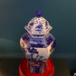 86CM Tall Artificial Flower Arrangement Gold Plum Blossom In Blue & White Pattern Jar(ARBU2)