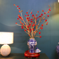 80CM Tall Artificial Flower Arrangement Red Plum Blossom In Blue & White Pattern Jar (ARBV1)