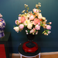 68CM Tall Arrangement Boutique Of Artificial Flower In Denim Glass Vase (ARBS7)
