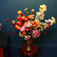 60CM Tall Arrangement Boutique Of Artificial Flower In Long Metal Vase (ARCA1)