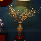 1M TALL Artificial Flowers Arrangement Plum Blossom Gold Branches in yellow Chinese Pattern Vase (ARCC1)