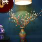 1M TALL Artificial Flowers Arrangement Plum Blossom Gold Branches in yellow Chinese Pattern Vase (ARCC1)