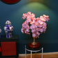 73CM Tall Artificial Flowers Arrangement Blush Orchids In Metal Vase (ARBR1)