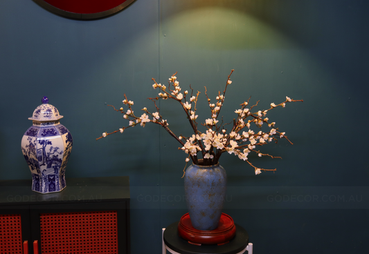 67CM Tall Artificial Flower Arrangement Plum Blossom In Vase(ARBE2)