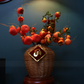 60CM Artificial Flower Realistic Persimmon And Pomegranate Branches In Rattan Vase(ARCF1)