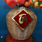 60CM Artificial Flower Realistic Persimmon And Pomegranate Branches In Rattan Vase(ARCF1)
