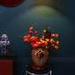 60CM Artificial Flower Realistic Persimmon And Pomegranate Branches In Rattan Vase(ARCF1)