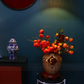 60CM Artificial Flower Realistic Persimmon And Pomegranate Branches In Rattan Vase(ARCF1)