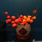 54CM Tall Artificial Flower Arrangement Realistic Persimmon In Rattan Basket (ARBA1)