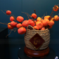 54CM Tall Artificial Flower Arrangement Realistic Persimmon In Rattan Basket (ARBA1)