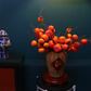 54CM Tall Artificial Flower Arrangement Realistic Persimmon Branches In Rattan Vase (ARCG1)