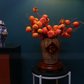 54CM Tall Artificial Flower Arrangement Realistic Persimmon Branches In Rattan Vase (ARCG1)