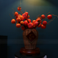 54CM Tall Artificial Flower Arrangement Realistic Persimmon Branches In Rattan Vase (ARCG1)