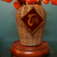 54CM Tall Artificial Flower Arrangement Realistic Persimmon Branches In Rattan Vase (ARCG1)