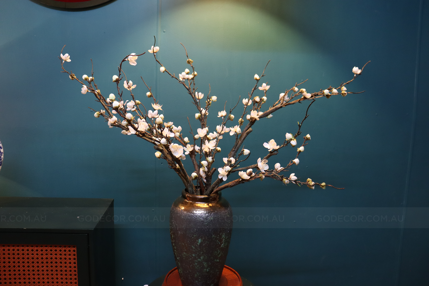 Artificial Flower Plum Blossom In Vase (ARCU1)