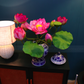 Artificial Flower Bunch Of Lotus In Blue & White Chinese Pattern Jar (ARCV1)