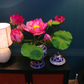Artificial Flower Bunch Of Lotus In Blue & White Chinese Pattern Jar (ARCV1)